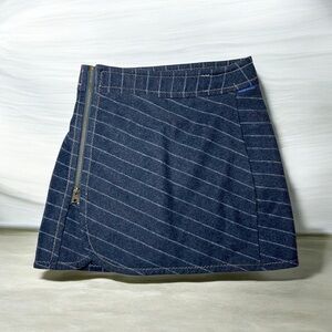 Purnell Blue Gray Striped Wool Blend Mini Skirt Size 4/27